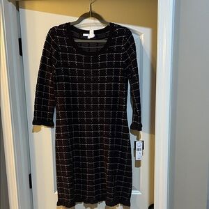 Studio One Black & white Checkered sweater dress